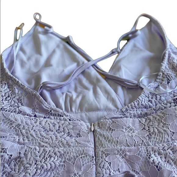 Lavender formal romper / mini dress. Stretch lace, adjustable steamed NWT - Picture 15 of 15